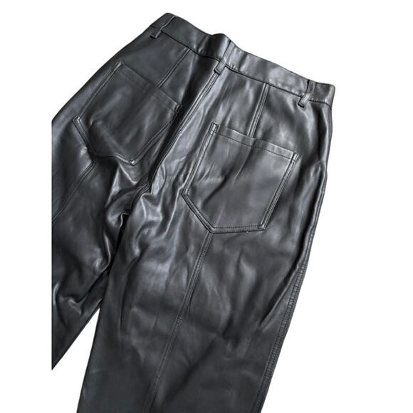 NWOT Zara High Rise Black Faux Leather Pants Size 4 - Picture 3 of 5